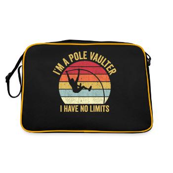 Funny Pole Vaulting Stabhochsprung Ich habe keine - Retro Tasche - Schwarz/Gold - Hinten