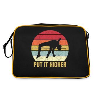 Funny Pole Vaulting Stabhochsprung Put It Higher R - Retro Tasche - Schwarz/Gold - Hinten