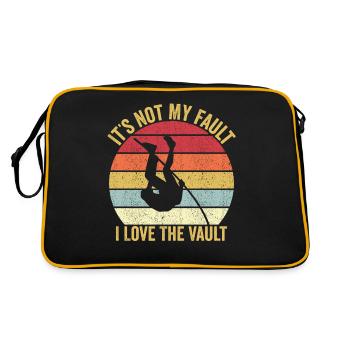 Funny Pole Vaulting Stabhochsprung Ich liebe den S - Retro Tasche - Schwarz/Gold - Hinten