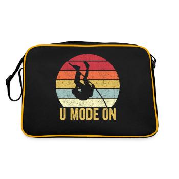 Funny Pole Vaulting Stabhochsprung U-Modus auf Ret - Retro Tasche - Schwarz/Gold - Hinten