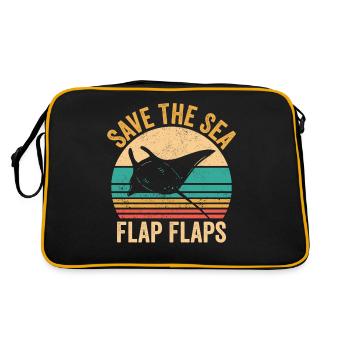 Drôles de raies manta Les raies pastenagues sauvent la mer - Sac Retro - noir/or - Dos