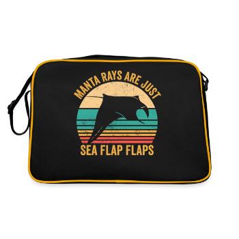 Drôles de raies manta les raies pastenagues ne sont que la mer - Sac Retro - noir/or - Dos
