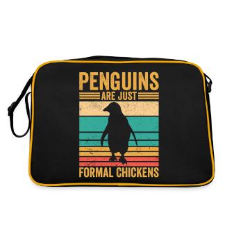 Funny penguins Penguins are just formal chickens - Retro Bag - black/gold - Back