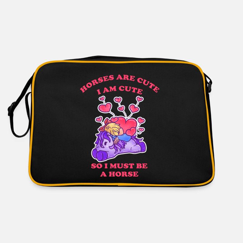 Pferde sind niedlich ich bin niedlich also bin ich Retro Tasche