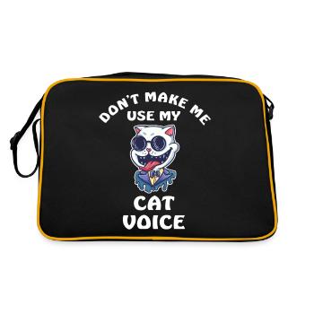 Dont Make Me Use My Cat Voice - Retro Tasche - Schwarz/Gold - Hinten