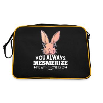 cute bunny hypnotizes people - Retro Bag - black/gold - Back