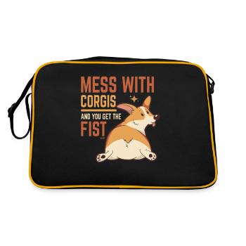 don't mess with corgis - Retro Bag - black/gold - Back