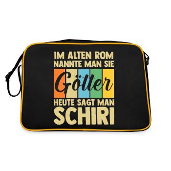 Schiri Unparteiischer Fußball Schiedsrichter - Retro Tasche - Schwarz/Gold - Hinten