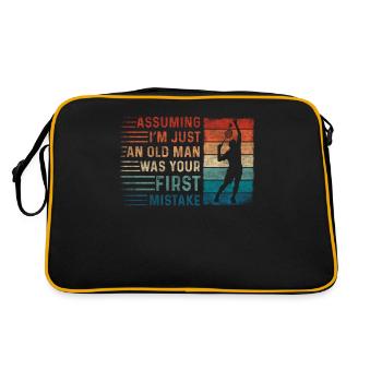 En supposant que je ne suis qu’un vieil homme confond le badminton - Sac Retro - noir/or - Dos