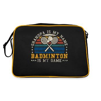 Badminton Grandpa Retro Sunset Badminton Player - Sac Retro - noir/or - Dos