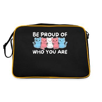 Trans Flag Gay Pride LGBTQ Katze - Retro Tasche - Schwarz/Gold - Hinten