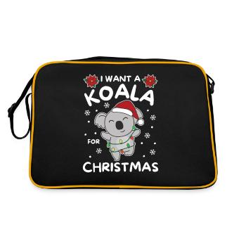 I want a koala for Christmas cute koalas - Retro Bag - black/gold - Back