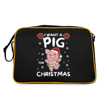 Je veux un cochon pour les cochons doux de Noël - Sac Retro - noir/or - Dos