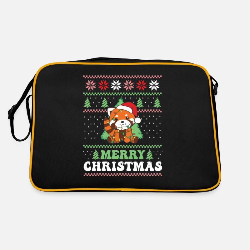 Joyeux Noël rétro moche Noël Panda roux Sac Retro