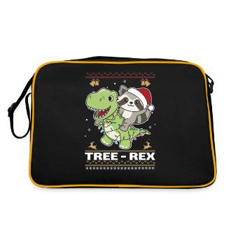 Merry Christmas ugly christmas Waschbär Tree Rex - Retro Tasche - Schwarz/Gold - Hinten