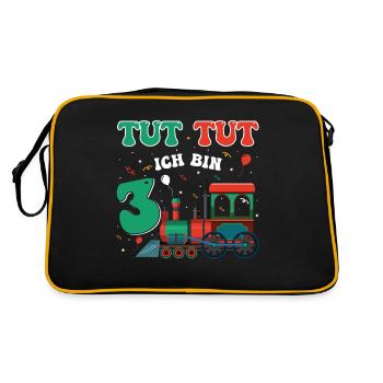 3ème anniversaire, 3 ans trains Lok Kids, garçon garçon - Sac Retro - noir/or - Dos