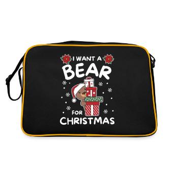 Je veux un ours pour Noël ours mignons - Sac Retro - noir/or - Dos