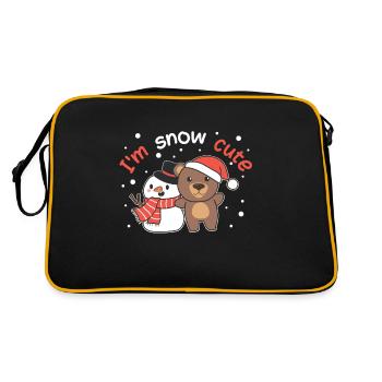 Ours Je suis mignon bonhomme de neige jeu de mots de neige - Sac Retro - noir/or - Dos