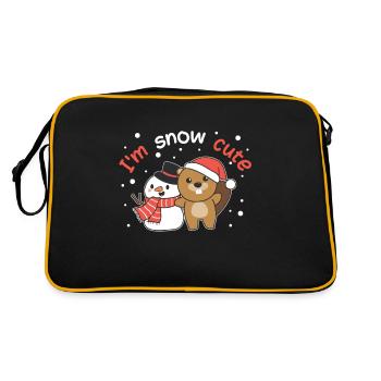 Beaver I'm snow cute snowman snow pun - Retro Bag - black/gold - Back