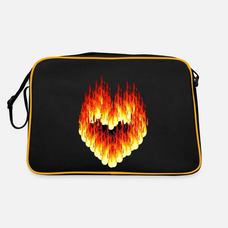 Valentine Valentin Heart Fire Flame Hot Love Retro Bag