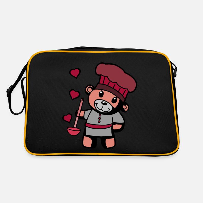 Hobby Chef Culinary Art Teddy Bear Cook Soup Ladle Retro Bag