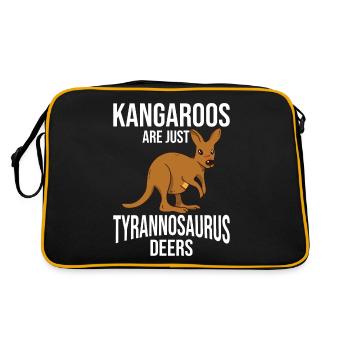 Lustige Kängurus sind nur Tyrannosaurus-Hirsche - Retro Tasche - Schwarz/Gold - Hinten