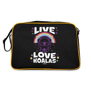 Idée cadeau bébé avec arc-en-ciel et koala - Sac Retro - noir/or - Dos