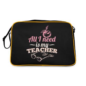 Tout ce dont j’ai besoin, c’est de mon professeur - Sac Retro - noir/or - Dos