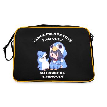 cute penguin costume - Retro Bag - black/gold - Back