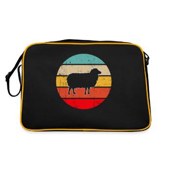 Schaf Retro - Retro Tasche - Schwarz/Gold - Hinten