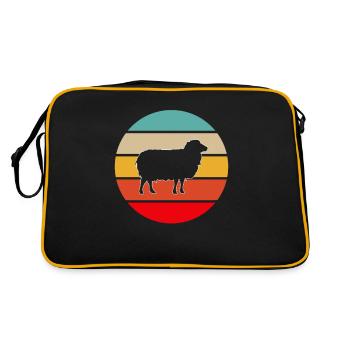 Schaf Retro - Retro Tasche - Schwarz/Gold - Hinten