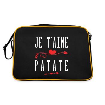 Je t'aime patate - Sac Retro - noir/or - Dos