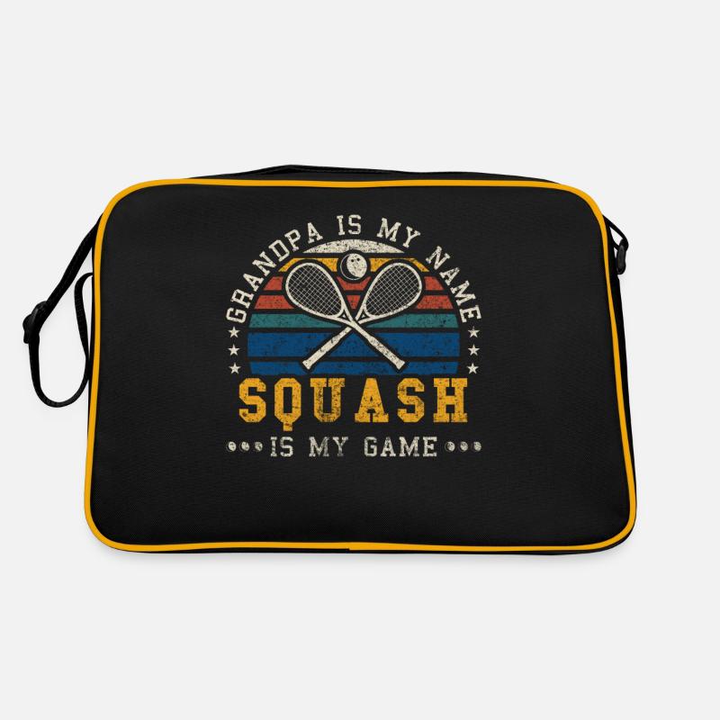 Squash Grandpa Retro Sunset Squash Player Retro Tasche