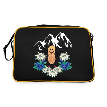 Autriche Suisse Montagnes Montagnes Gentiane Edelweiss - Sac Retro - noir/or - Dos