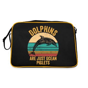 Les dauphins drôles ne sont que des cochons de mer rétro - Sac Retro - noir/or - Dos