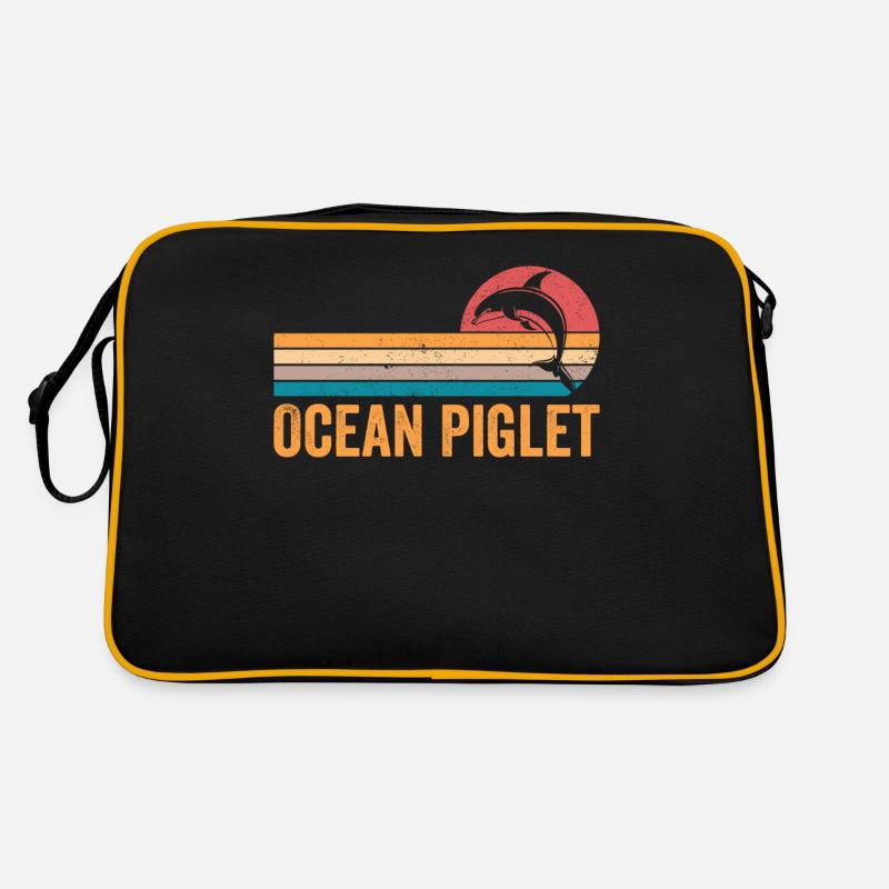 Funny Dolphin Ocean Piglet Retro Retro Bag