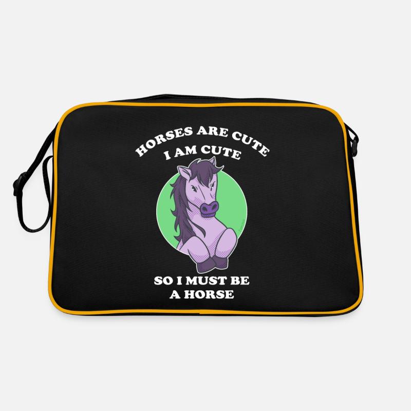 Pferde sind niedlich ich bin niedlich also bin ich Retro Tasche