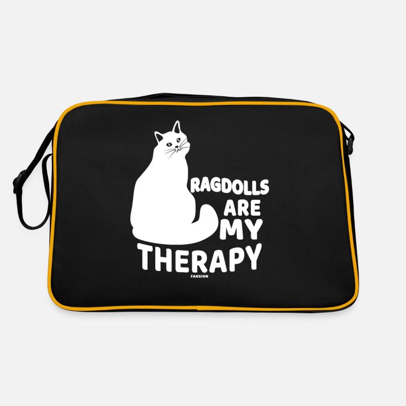 Motif de chat Ragdoll - Sac Retro - noir/or