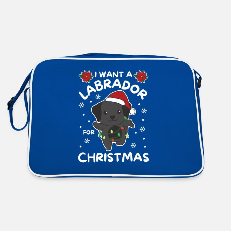 Ich will ein Labrador zu Weihnachten süße Hunde Retro Tasche
