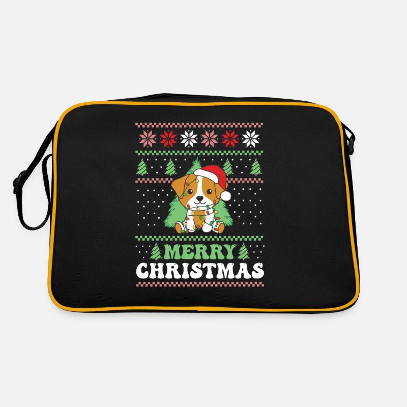 Joyeux Noël rétro moche Noël Jack Russell Sac Retro