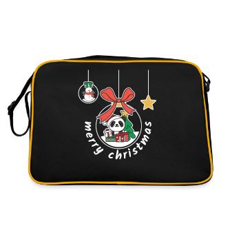 Panda Joyeux Noël Boule à neige Pandas - Sac Retro - noir/or - Dos