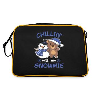 Bear Chillin avec mon bonhomme de neige snowmie - Sac Retro - noir/or - Dos