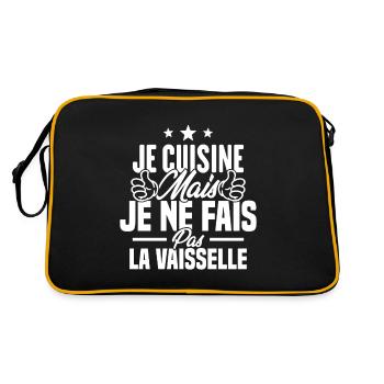 Je cuisine mais je ne fais pas la vaisselle humour - Sac Retro - noir/or - Dos