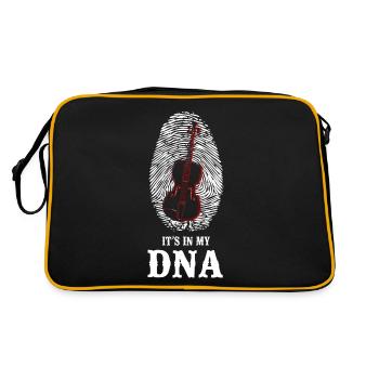 Violin Violinist Fingerprint - Retro Tasche - Schwarz/Gold - Hinten