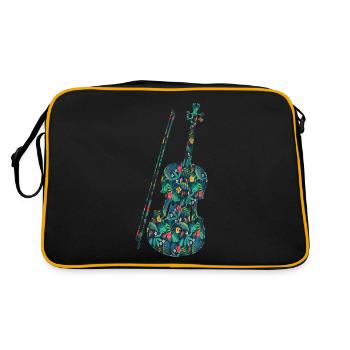 Violon Violoniste Fleur Tropicale - Sac Retro - noir/or - Dos