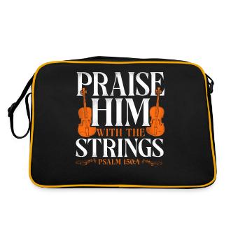 Violin Violinist Bible Quote Faith - Retro Bag - black/gold - Back