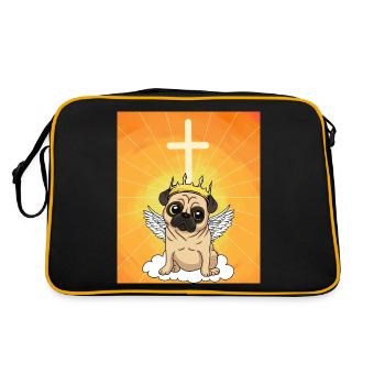 heavenly pug life dog heaven reincarnation - Retro Bag - black/gold - Back