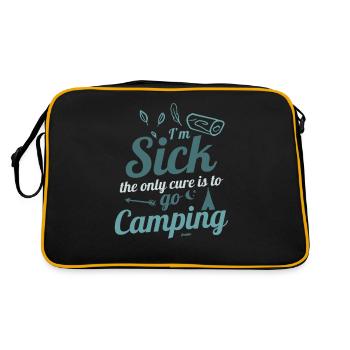 Ich bin krank mich heilt nur Camping - Retro Tasche - Schwarz/Gold - Hinten