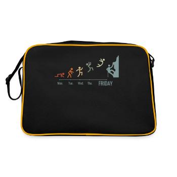 Bouldern Klettersport Felsklettern Bergsteigen - Retro Tasche - Schwarz/Gold - Hinten