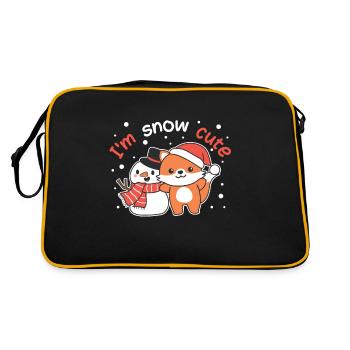 Fox I'm snow cute snowman snow pun - Retro Bag - black/gold - Back